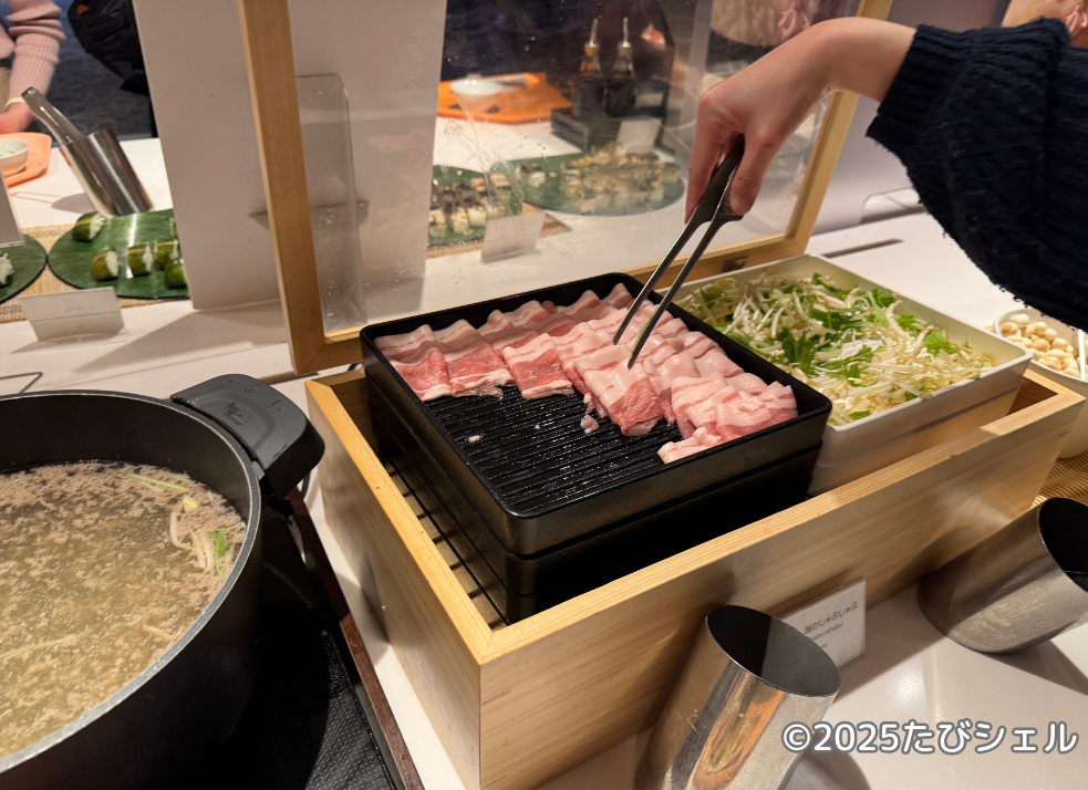 メルキュール裏磐梯リゾート&スパ ホテル レビュー 夕食 しゃぶしゃぶ1