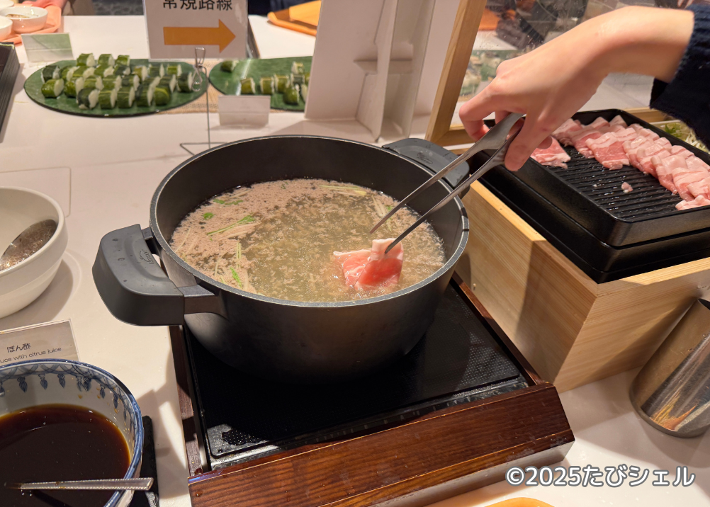 メルキュール裏磐梯リゾート&スパ ホテル レビュー 夕食 しゃぶしゃぶ2